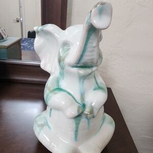Sitting Elephant Ceramic Statue